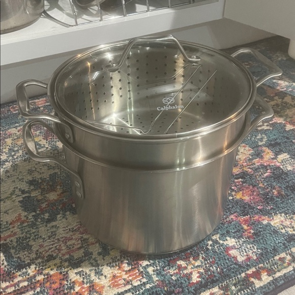 Calphalon Silver Stock Pot with Steamer - Picture 1 of 7
